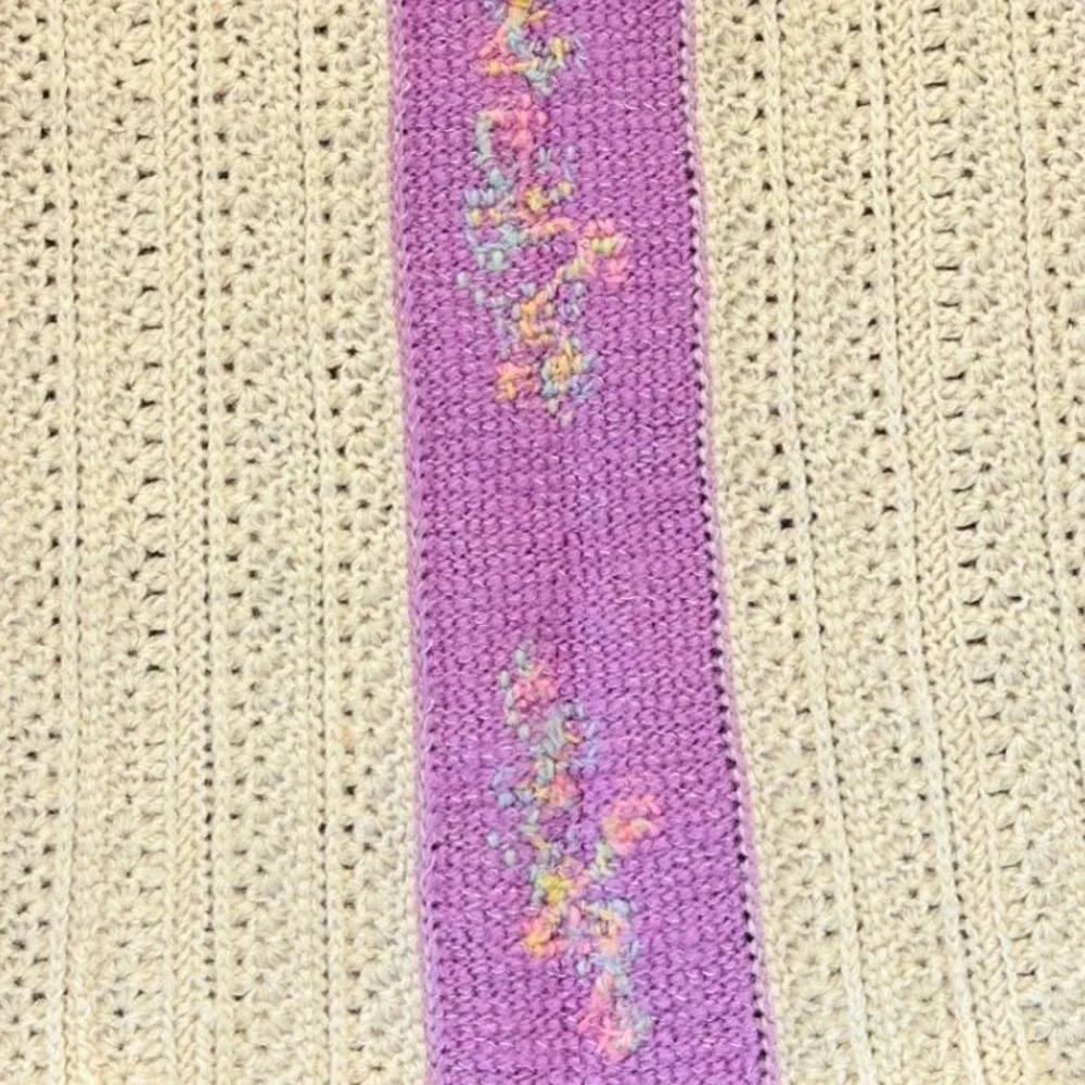 Vintage‎ Baby Blanket Crochet Handmade Scalloped Edge Cottagecore Grandmacore